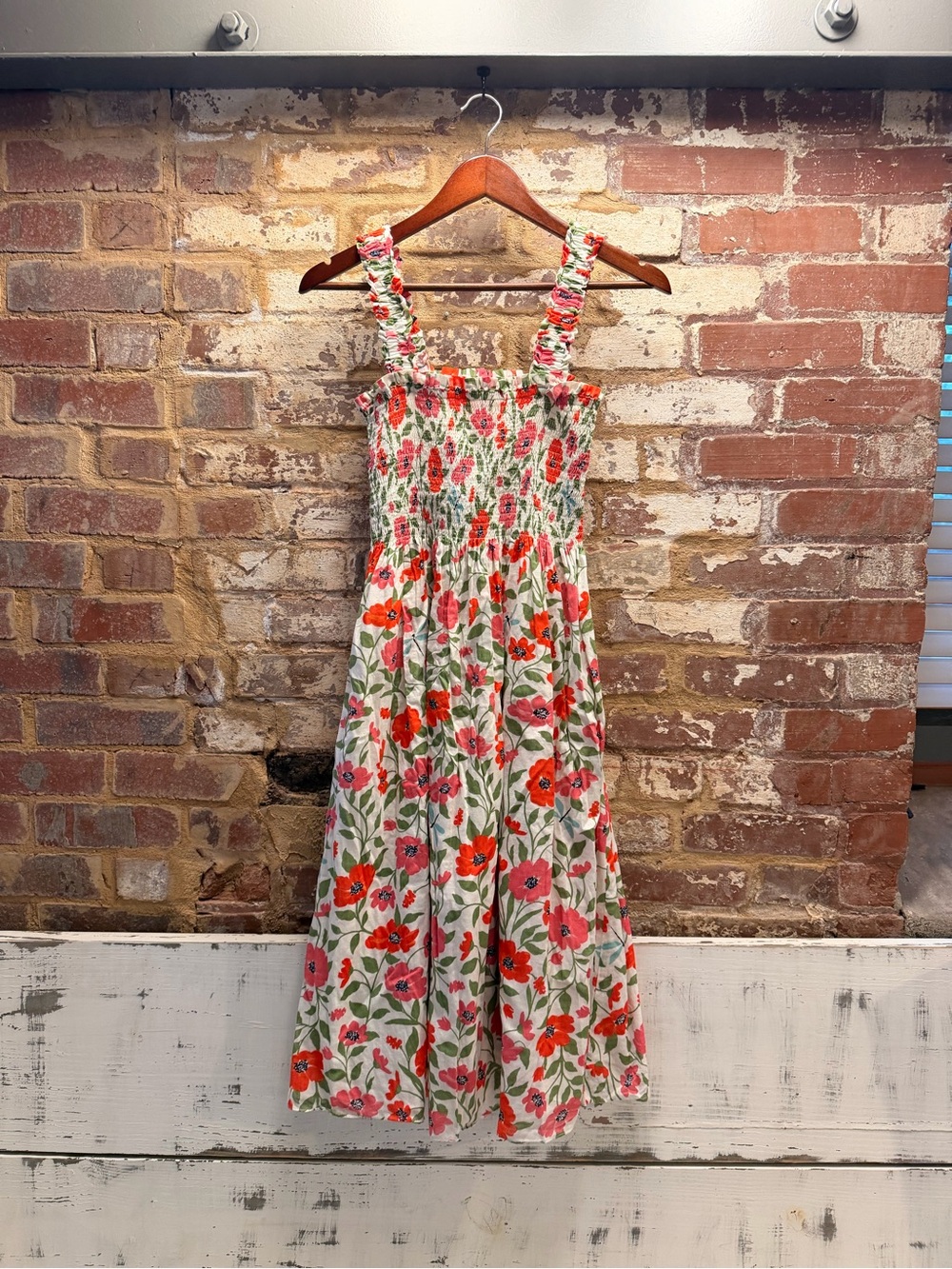 Kate Spade New York floral smocked midi dress